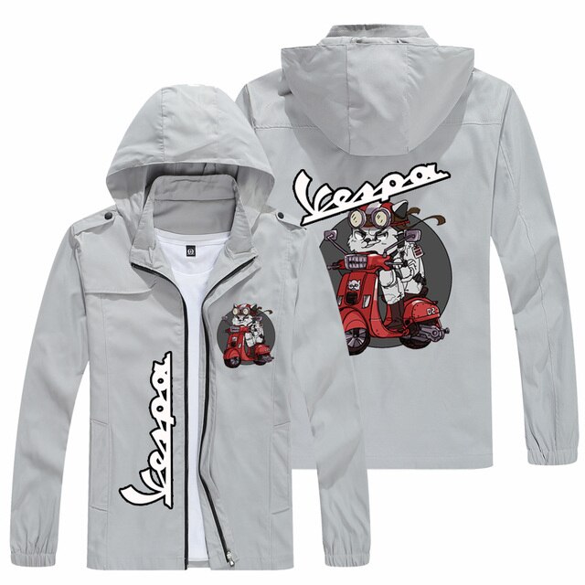 2022new 봄과 가을 남성 베스파 로고 후드 자켓 인기 상품 인쇄 캐주얼 패션 느슨한 라이더 자켓 남자 거리 야구
